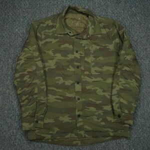 Municipal Sport Utility Jacket Mens Medium Green Camo‎ Snap Pockets Shacket